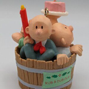 Hallmark Keepsake Three Men in a Tub 1987, Vintage Christmas Ornament